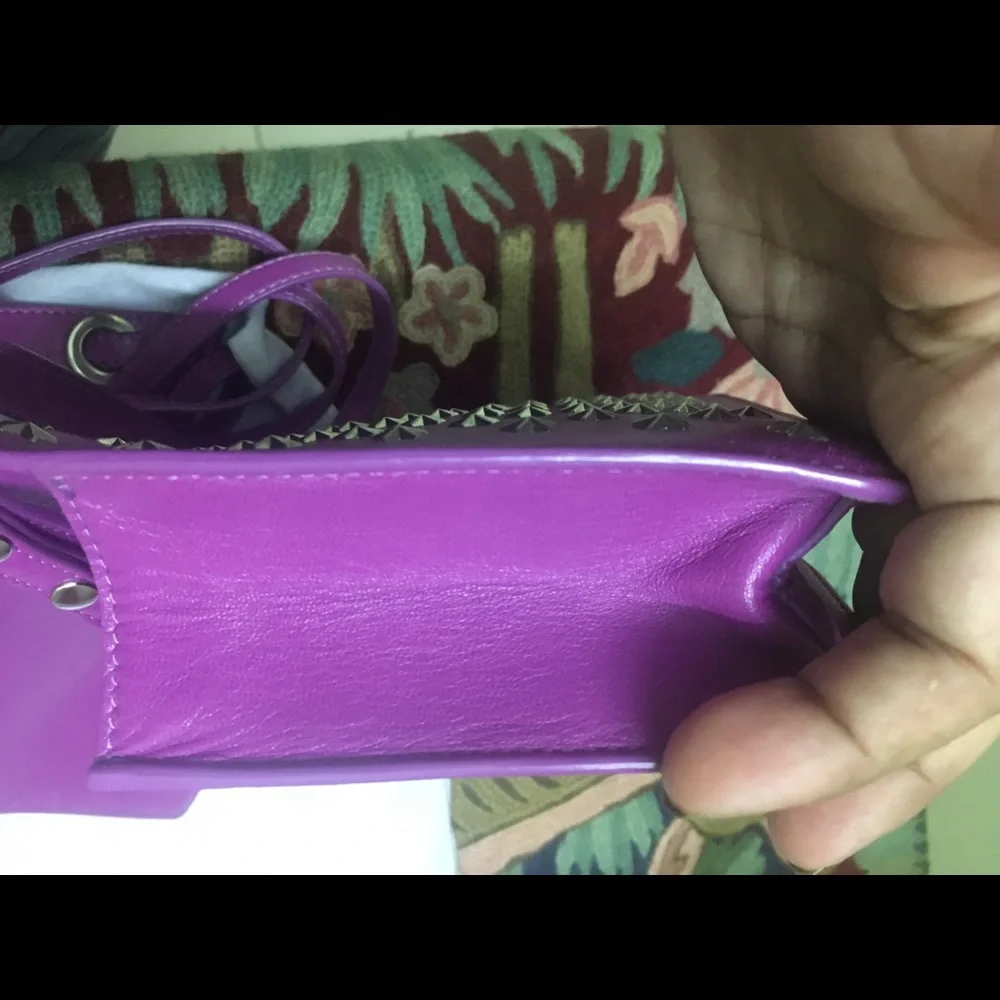 Authentic Jimmy Choo Rebel Crossbody Bag in grape - Picture 9 of 13